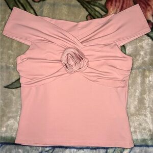 Elegant Pink Off-Shoulder Top